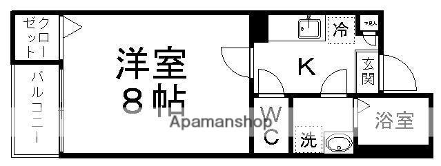 KAMIJI東照宮(1K/1階)の間取り写真