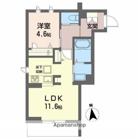 グランメゾンアムール錦町(1LDK/1階)の間取り写真