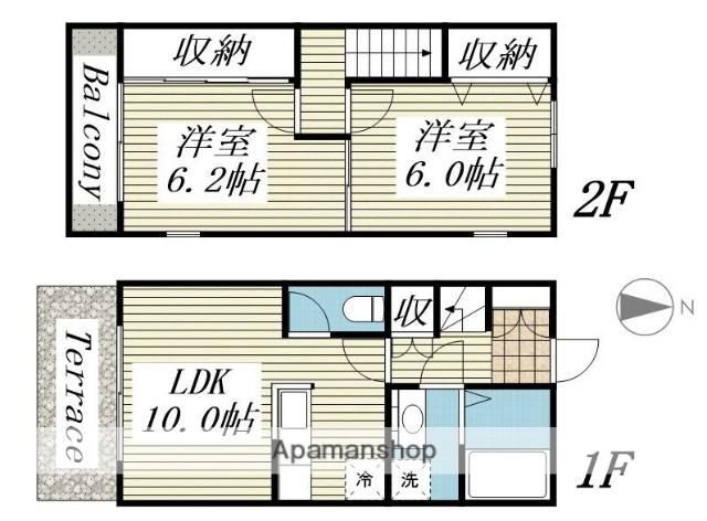 ＲＡＦＦＩＮＥ　ＦＬＥＵＲⅡＡ棟(2LDK)の間取り写真