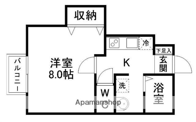 アスコット多賀城丸山(1K/1階)の間取り写真