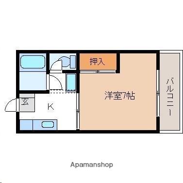 リバティ21(1K/2階)の間取り写真