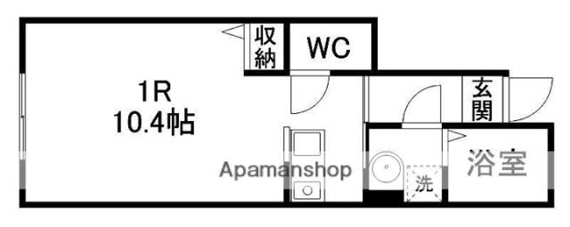 プランタン小田原(ワンルーム/1階)の間取り写真