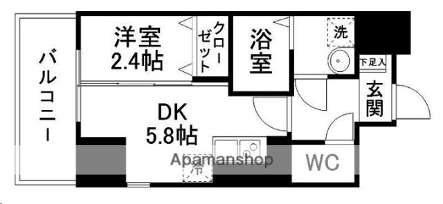 グラン・ドミール小田原弓ノ町(1DK/6階)の間取り写真