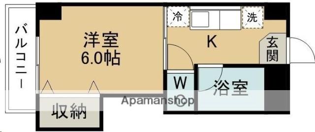 ケンジントンの森(1K/2階)の間取り写真