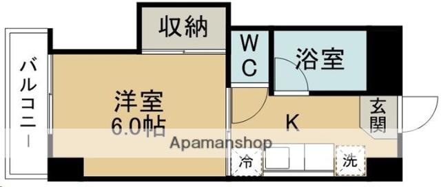 ケンジントンの森(1K/3階)の間取り写真