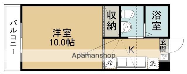 KCコーポ3(1K/2階)の間取り写真