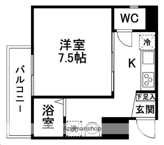 スタークメゾン小松島(1K/2階)の間取り写真
