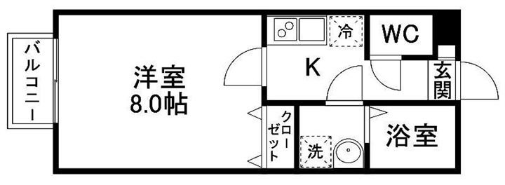 T.S ハウス(1K/2階)の間取り写真