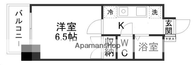 ベルコート米ケ袋Ⅱ(1K/4階)の間取り写真