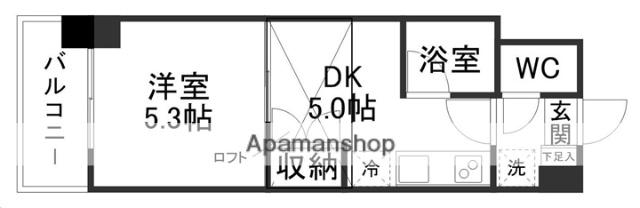 ベルコート米ケ袋Ⅱ(1DK/5階)の間取り写真