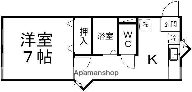 ソレイユ宮城野Ⅰ(1K/3階)の間取り写真