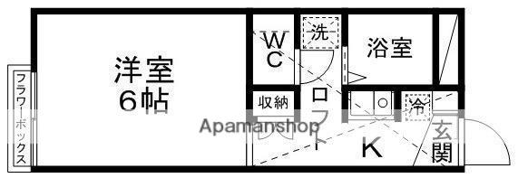 新後K・S(1K/2階)の間取り写真