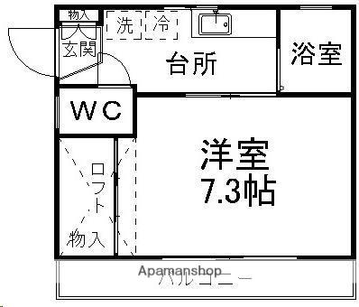 ティエラサザンクロス(1K/1階)の間取り写真