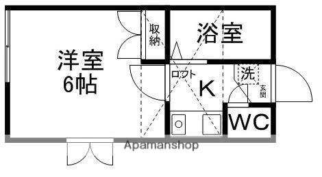 アップルハウス青山Ⅲ(1K/1階)の間取り写真