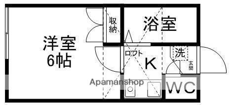 アップルハウス青山Ⅲ(1K/1階)の間取り写真