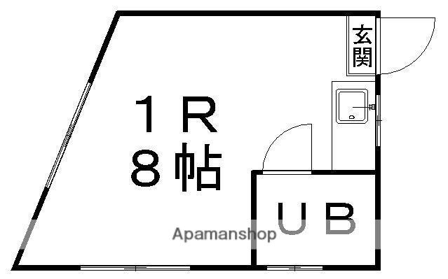 コーポ一高南B(ワンルーム/2階)の間取り写真