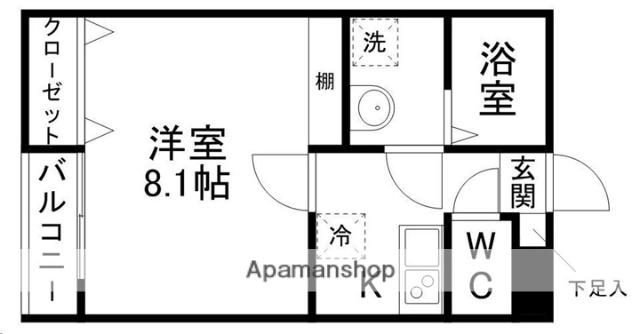 マリアージュ八木山本町(1K/1階)の間取り写真
