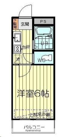 ビューパレス米ケ袋(1K/3階)の間取り写真