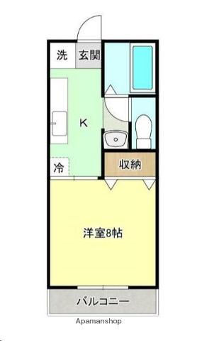 ドミールつかさ(1K/2階)の間取り写真