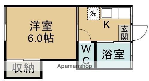 ソレイユ高松(1K/2階)の間取り写真