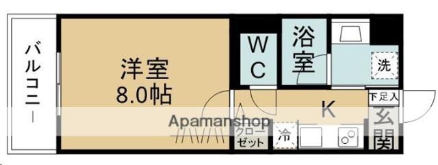 キャンパティオ米ケ袋(1K/3階)の間取り写真