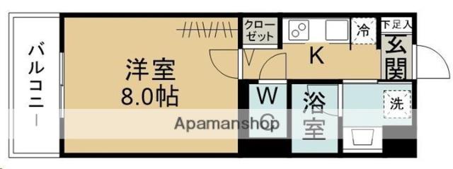 キャンパティオ米ケ袋(1K/2階)の間取り写真