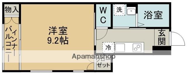 シャルム小田原(1K/1階)の間取り写真