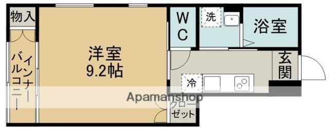 シャルム小田原(1K/1階)の間取り写真