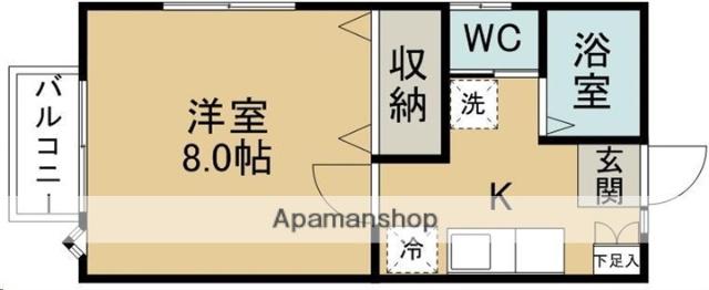 シャルミス文化町(1K/1階)の間取り写真