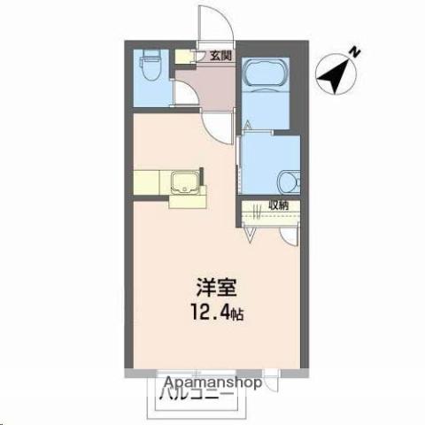 イーストⅡ(ワンルーム/2階)の間取り写真