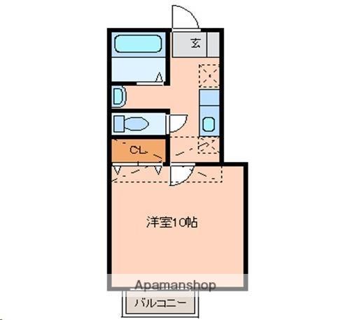 アスティオン荒井Ⅱ(1K/2階)の間取り写真