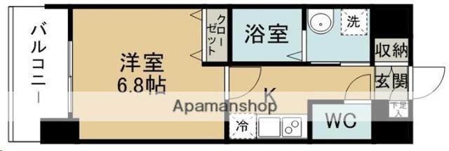 プラチナスイート五橋駅ガーデンコート(1K/6階)の間取り写真