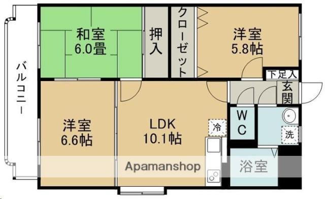 HAUSE.A荒井(3LDK/2階)の間取り写真