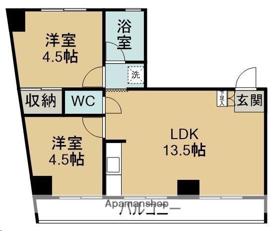 サンファンレジデンス(2LDK/10階)の間取り写真