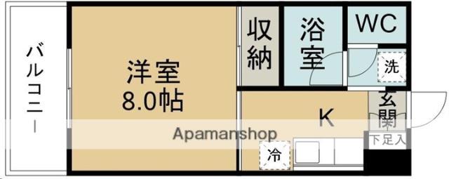 禄山ハイツ(1K/2階)の間取り写真