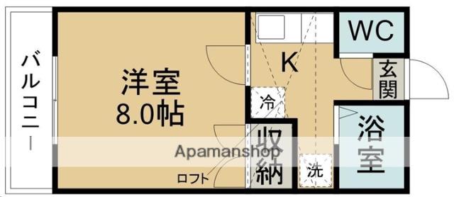 ウィンザープレイス(1K/2階)の間取り写真