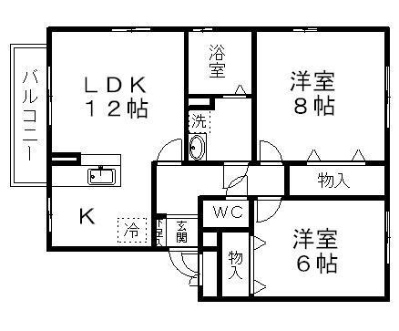 イストワール高崎(2LDK/3階)の間取り写真