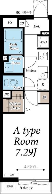 SANA長町北(1K/1階)の間取り写真