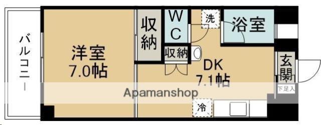 サニービル(1DK/3階)の間取り写真