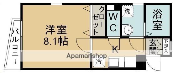 ティンガーラ高松(1K/4階)の間取り写真