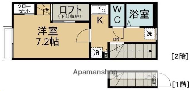 フォレストⅡ(1K/2階)の間取り写真