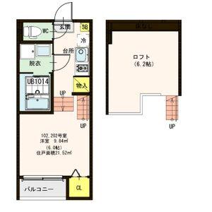 ハーモニーテラス福室(1K/1階)の間取り写真