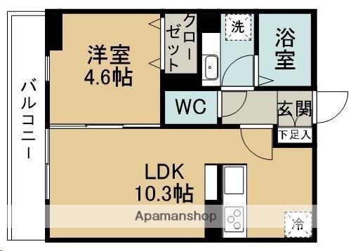 クレール八軒小路(1LDK/3階)の間取り写真