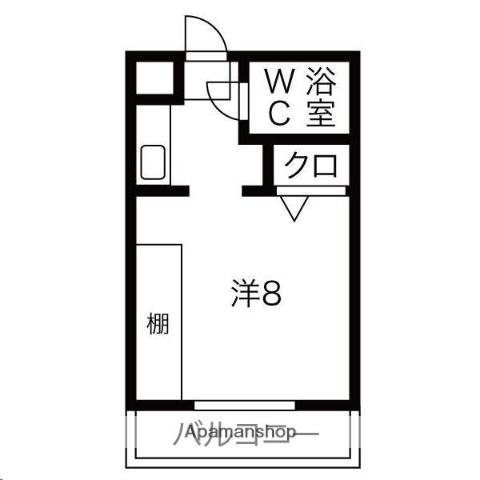 サンポート・6(1K/5階)の間取り写真