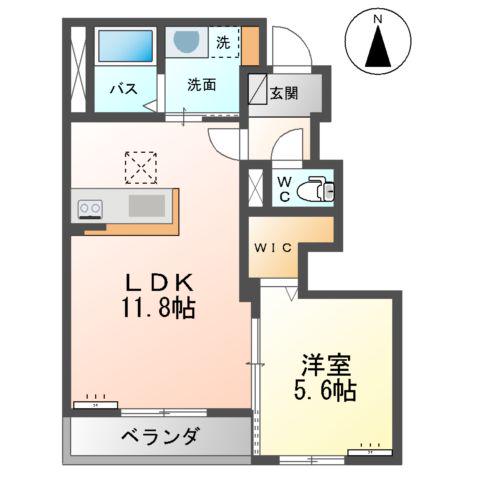 LONGRIVER四郎丸(1LDK/1階)の間取り写真