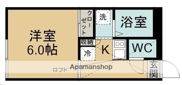 リベェールⅠ(1K/1階)の間取り写真
