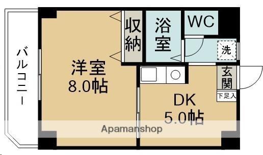エクセレンスT・I(1DK/2階)の間取り写真