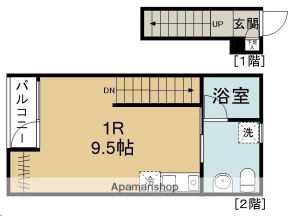 POKAPOKA(ワンルーム/2階)の間取り写真