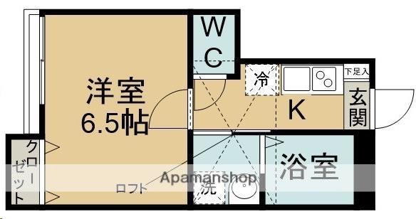 ASCOT HIGASHI NAGAMACHI(1K/1階)の間取り写真