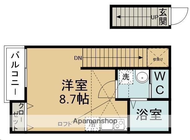 ASCOT HIGASHI NAGAMACHI(ワンルーム/2階)の間取り写真